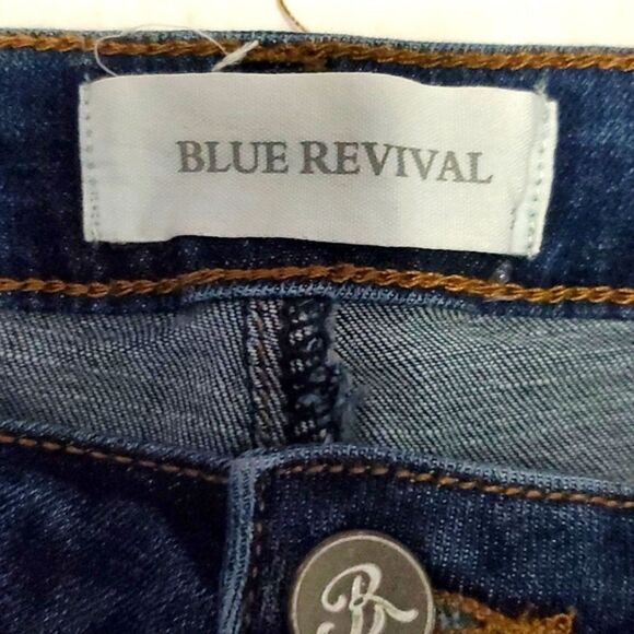 Blue Revival Dark Wash Distressed High Rise Skinny Jeans - Picture 9 of 11